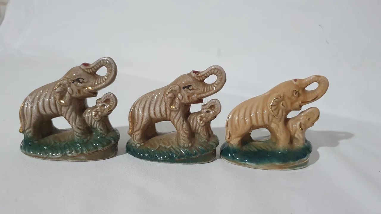 Lote de 3 bibelôs elefantes  - Foto 2