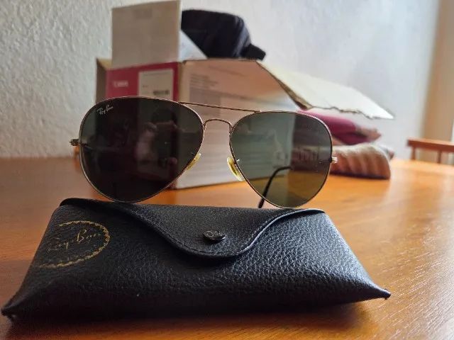 Óculos de sol Ray-Ban Aviador original Completo