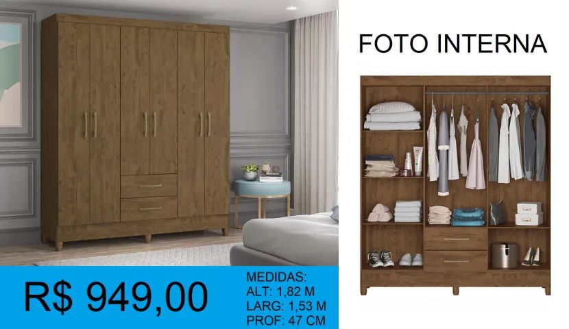 Guarda roupa casal compacto - compre hoje e receba amanhã  - Foto 3