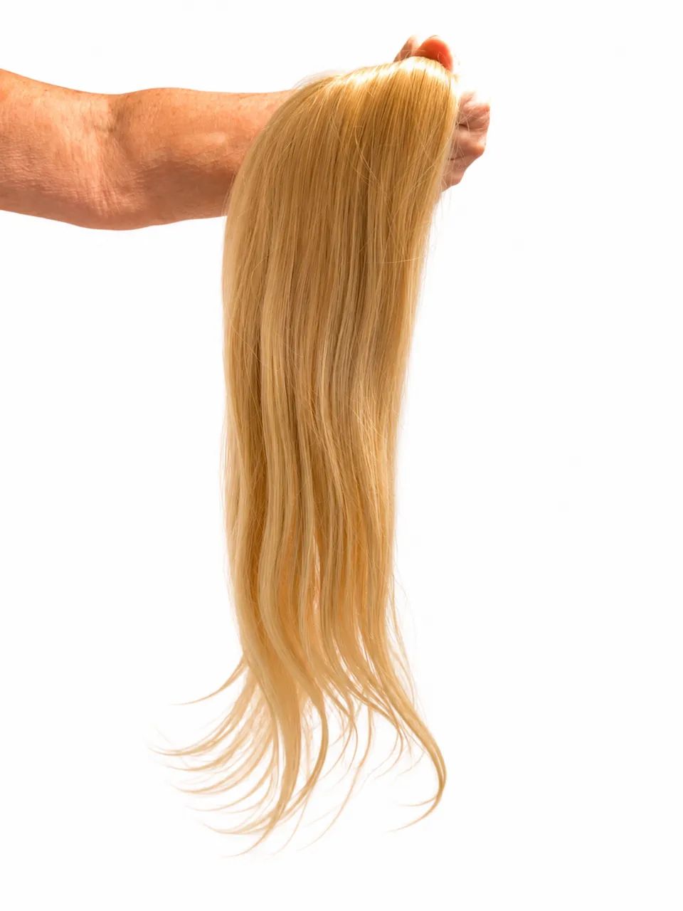 Aplique Tic Tac Topo De Cabeça Cabelo Humano Loiro Liso - Foto 2