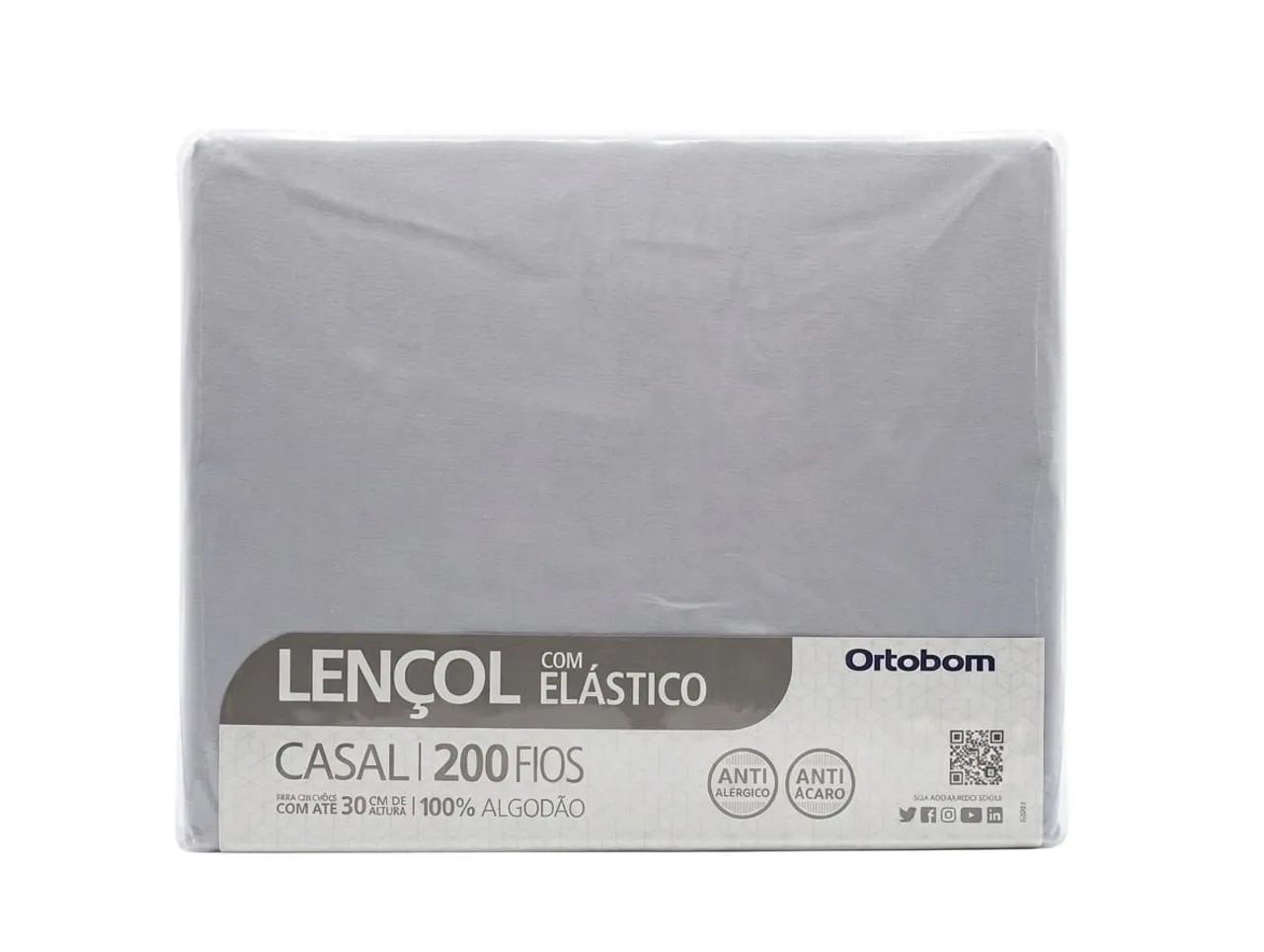 Lençol com elástico Casal Cinza  - Foto 2