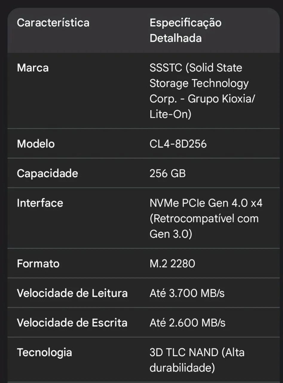 SSD NVme 256GB Gen4 (Kioxia Toshiba) - Foto 3