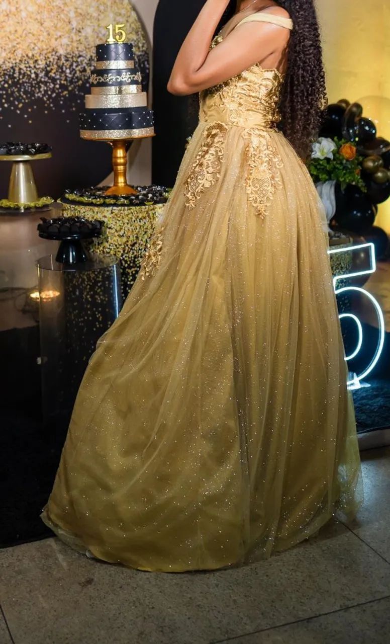Vestido de festa dourado  - Foto 4