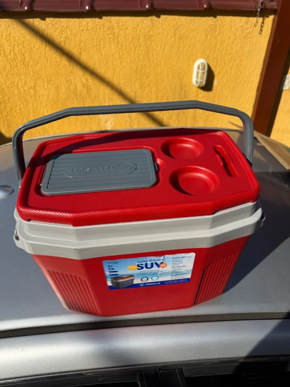 Caixa Térmica Cooler Termolar SUV 20L Cinza/Vermelho (Nova) - Foto 2