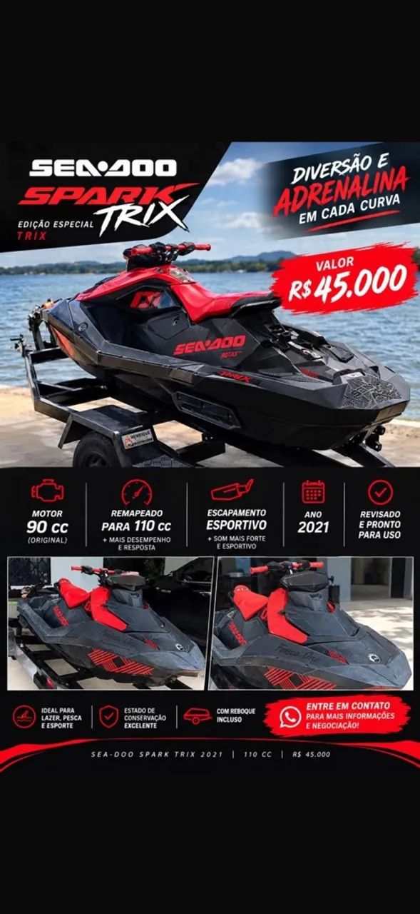 VENDO JET SKI SEADOO SPARK TRIXX - ANO 2021 