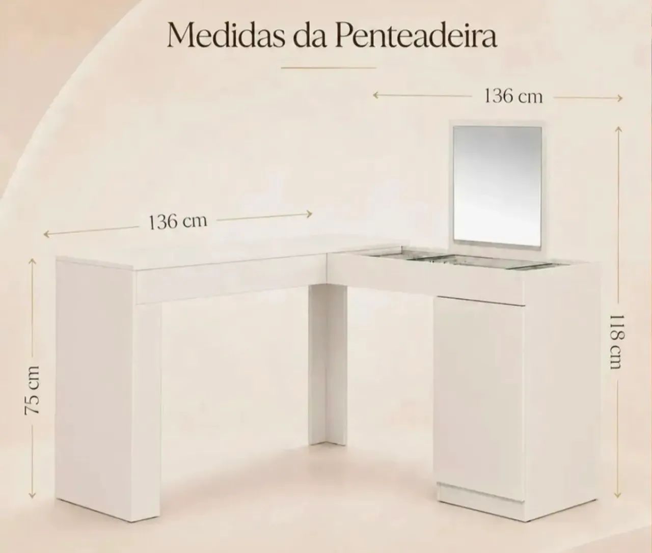 Penteadeira em L  - Foto 3