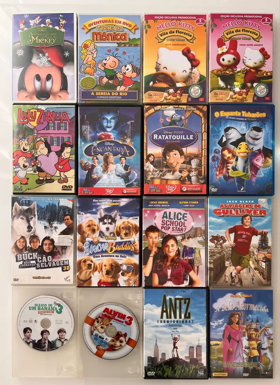 Lote de dvd infantil desenhos/filmes