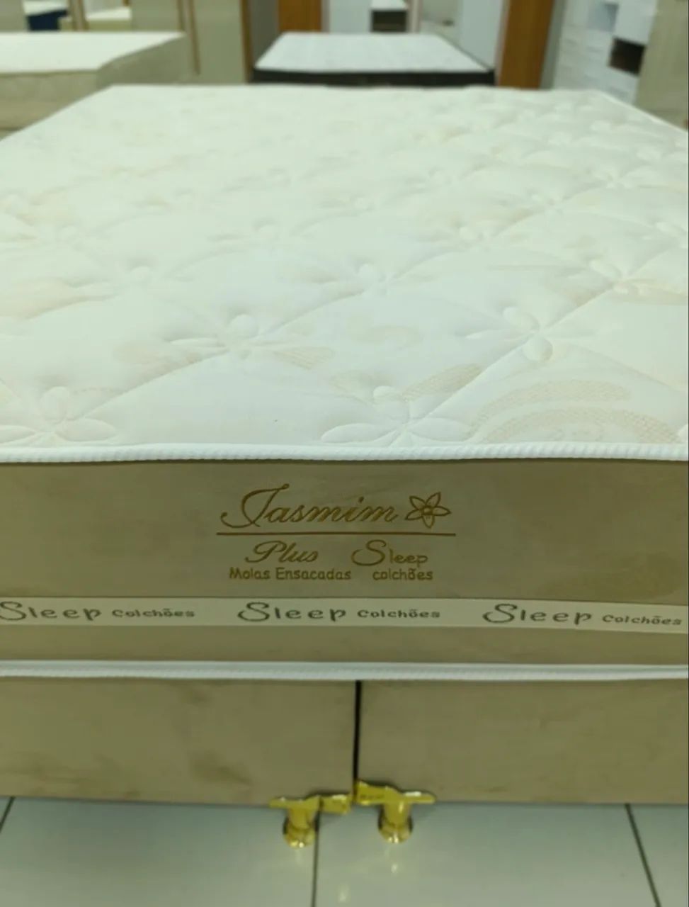 Cama Box Queen Jasmin Plus, base + colchão com molas ensacadas - Entrega imediata; - Foto 5