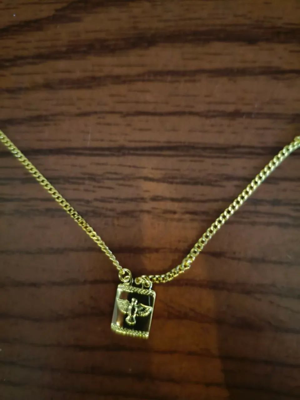 Escapulário 70cm banhado a ouro 18k feito em moeda antiga 