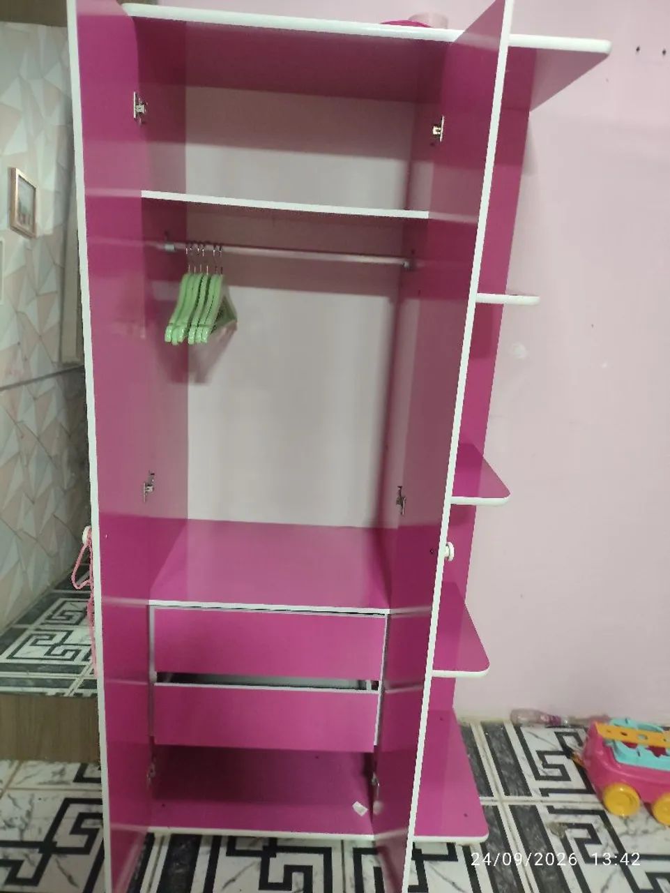 Roupeiro rosa infantil  250 - Foto 3