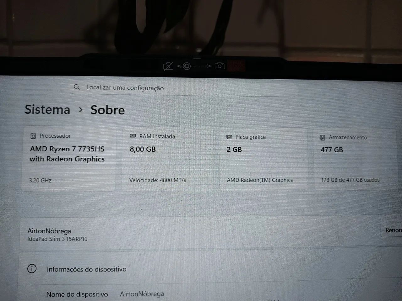Notebook Lenovo AMD Ryzen 7  - Foto 3