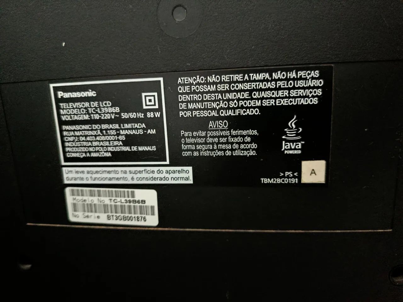 TV Panasonic LCD 39" - Modelo TC-L39B6B - Foto 3