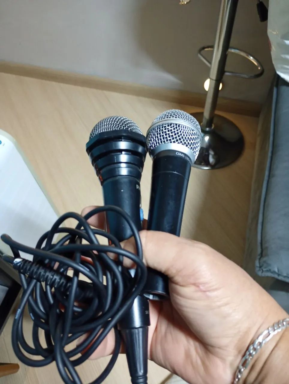 Microfone Philips com fio  outro profissional CSMC 150  - Foto 5