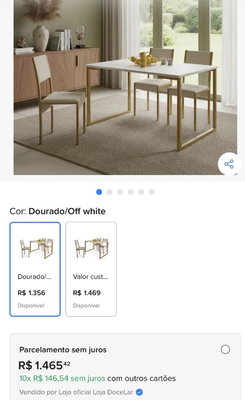 mesa de jantar com 4 cadeiras - Foto 5