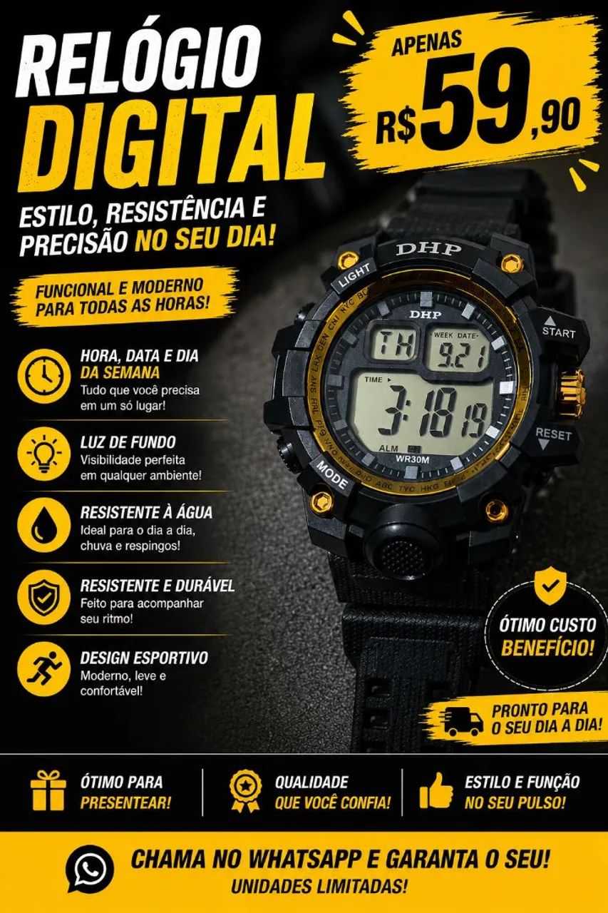 Relógio digital esportivo  - Foto 2