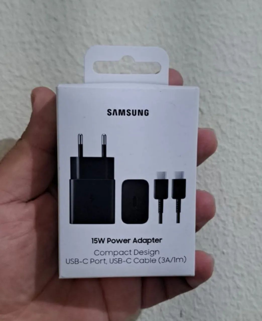 Carregador original de 15w da Samsung tipo C pra C