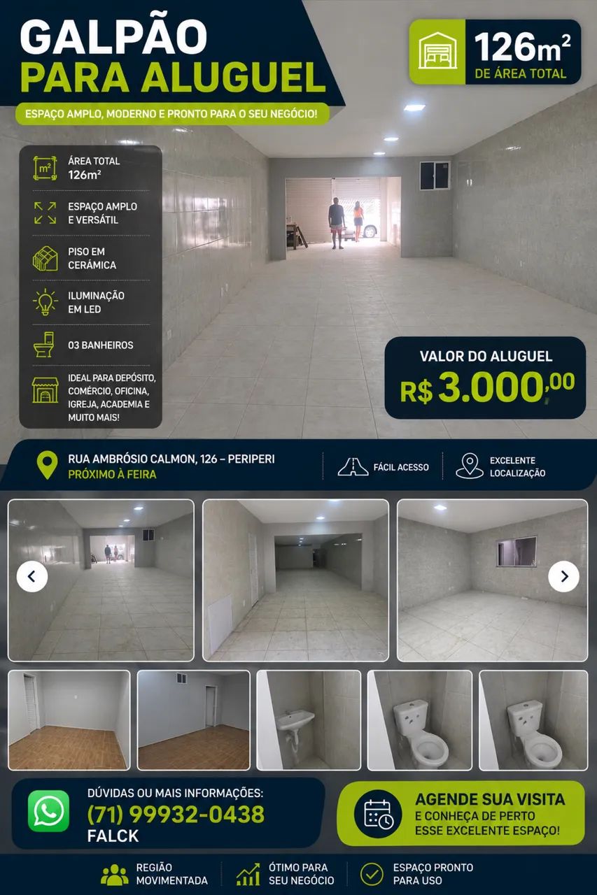 Aluguel Galpão 126m2 - Periperi