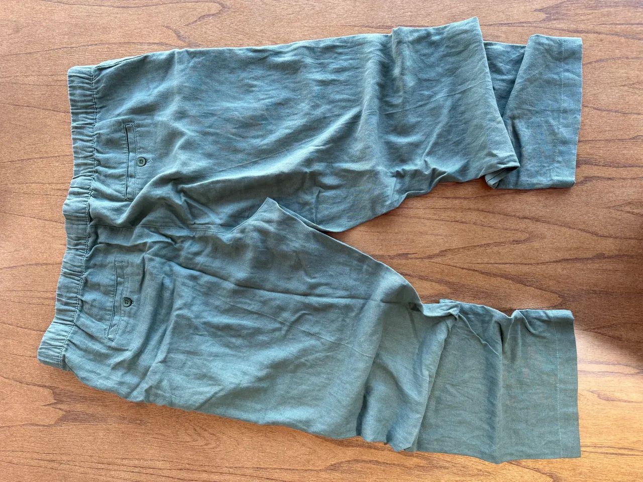 Calça masculina de linho verde - Foto 3