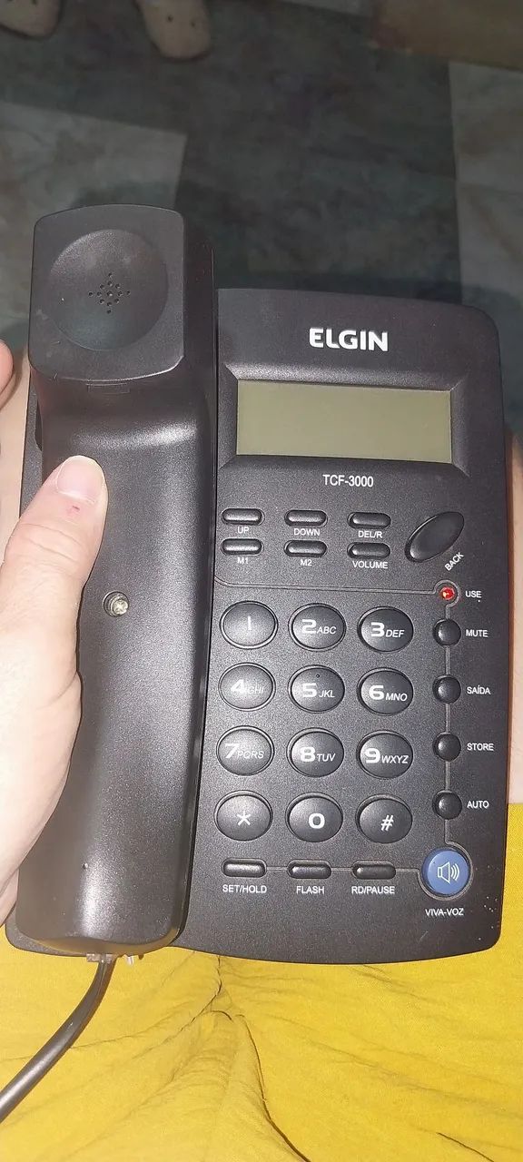 Telefone com fio e identificador de chamada Elgin