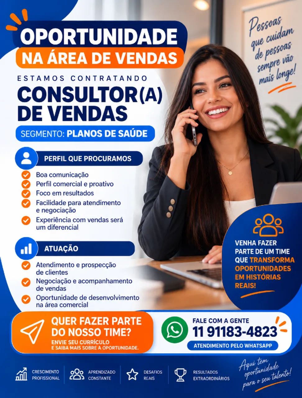 VAGA PARA CONSULTOR(A) DE VENDAS 