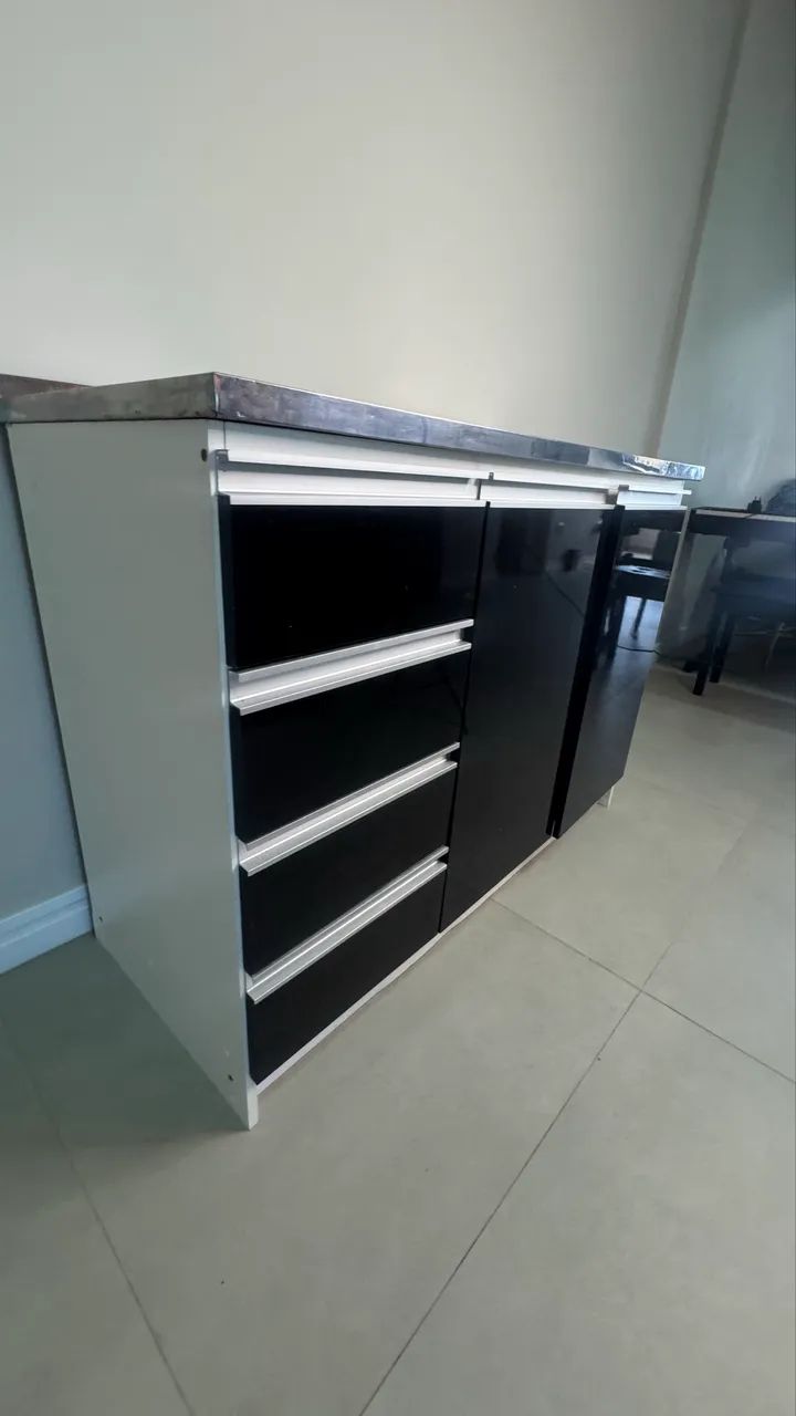 Balcão em MDF de cozinha com pia inox 1,20 - Foto 3