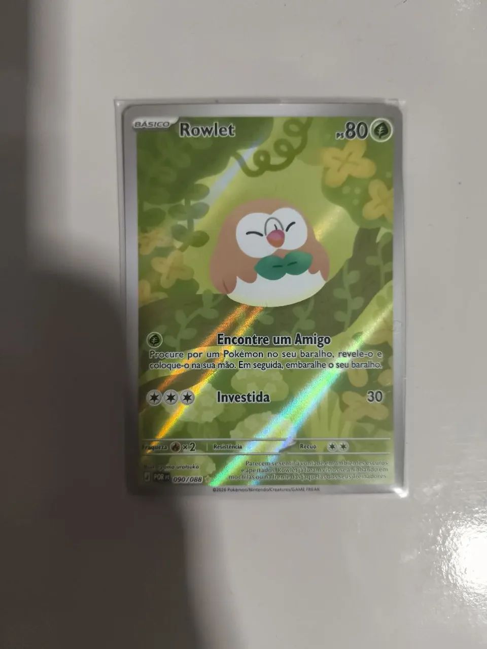 Carta pokémon Rowlet Equilíbrio Perfeito