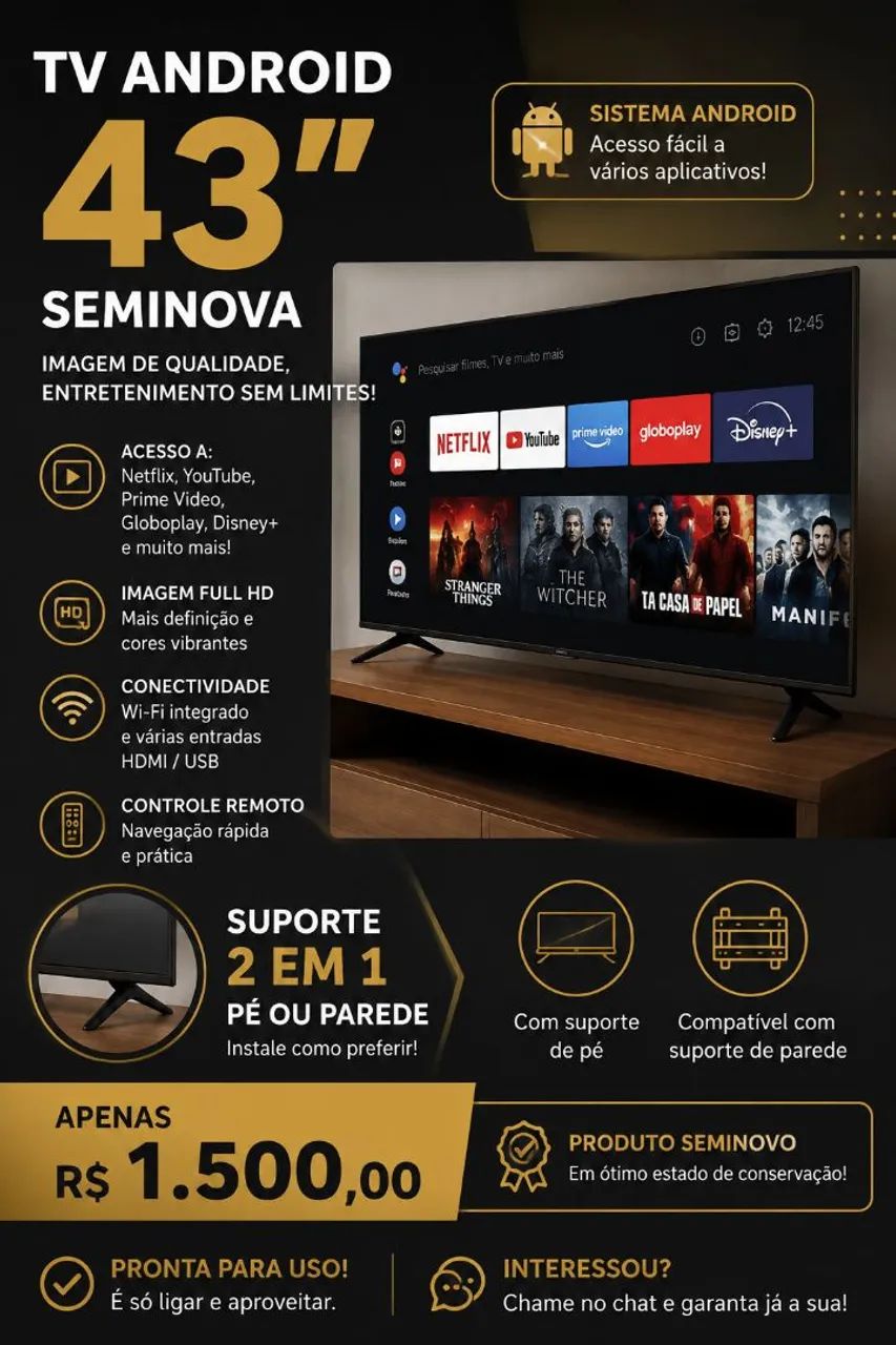  Smartv 43" 
