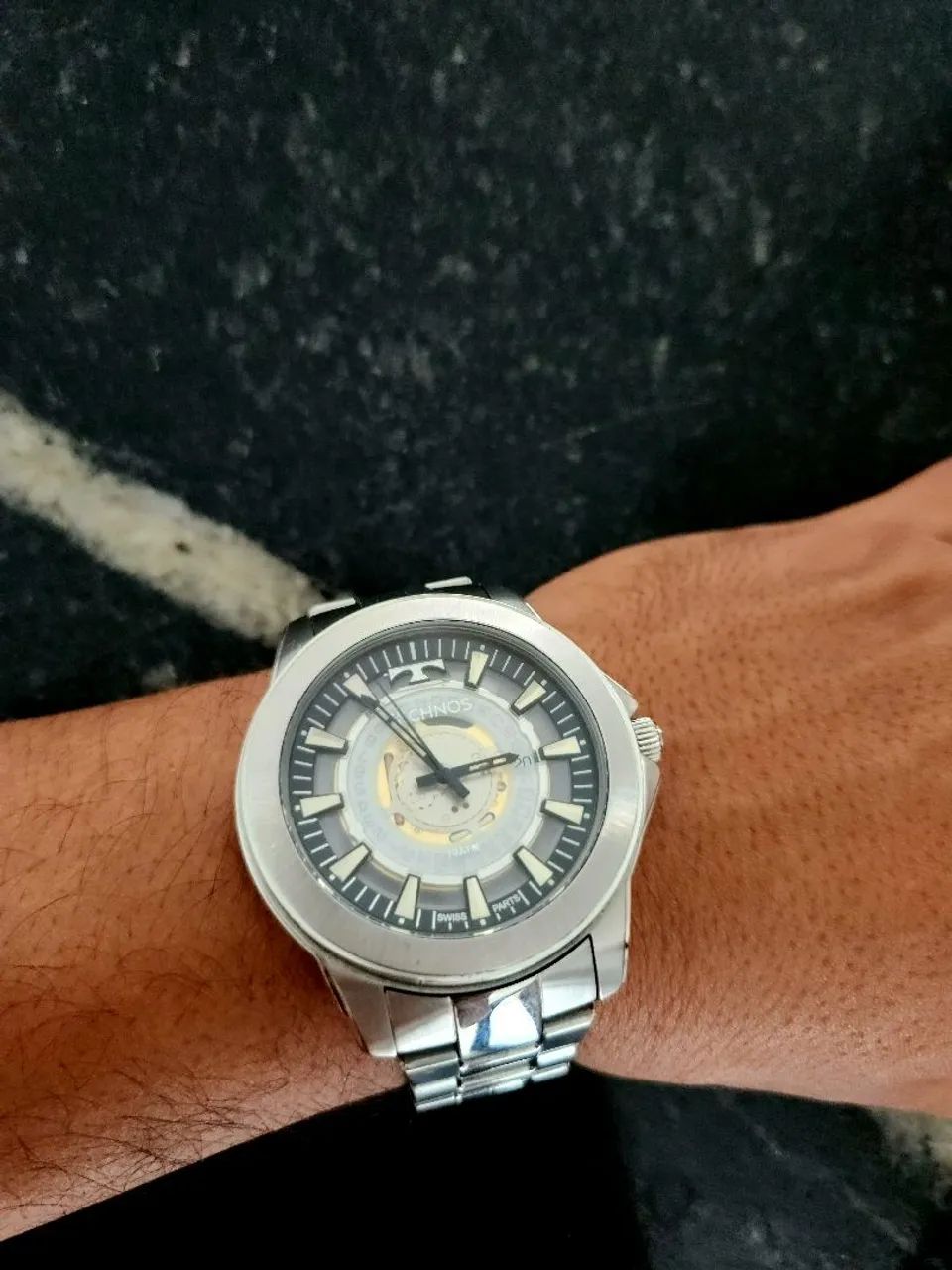Relógio Technos Masculino Prateado - Modelo F06111AB/1W - Excelente Estado - Foto 4