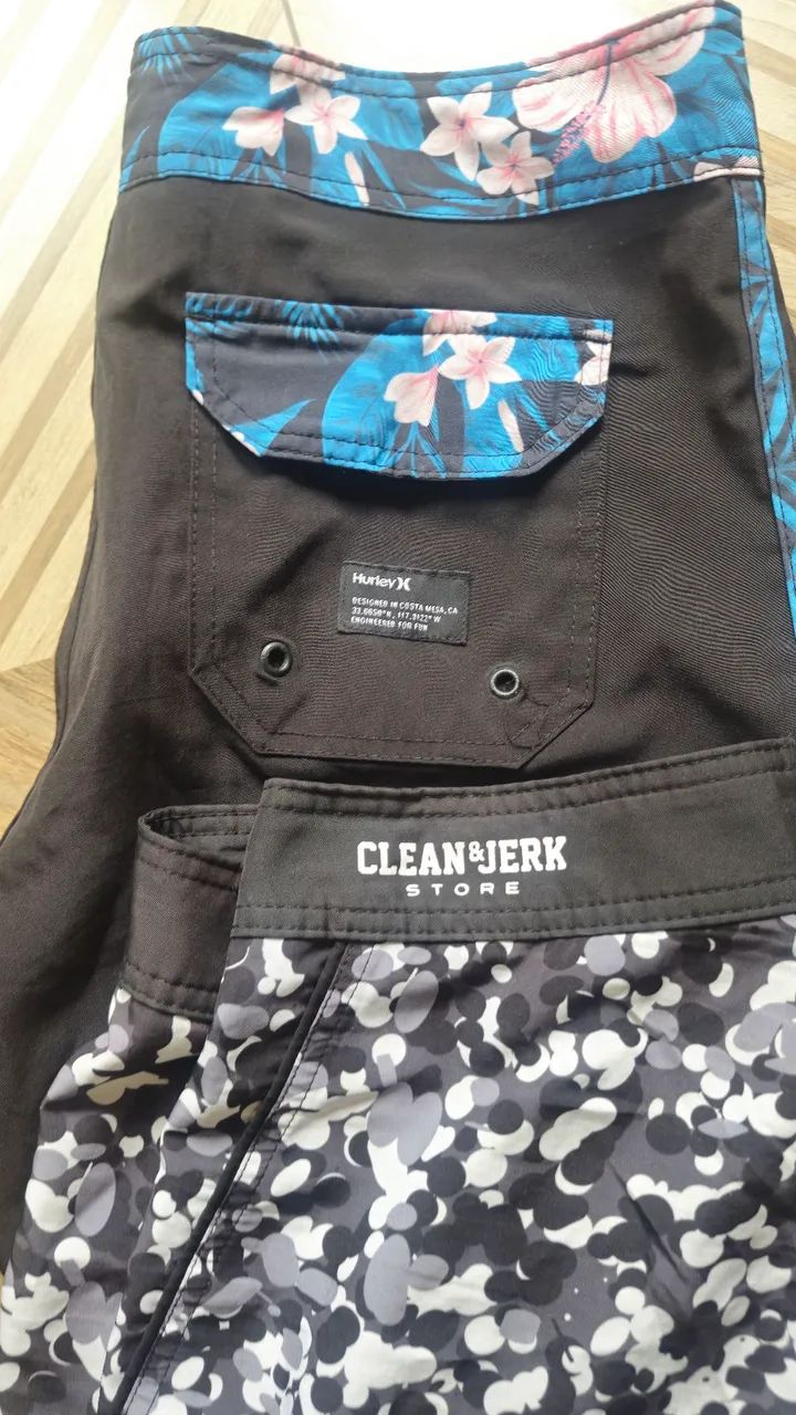 2 bermudas tam 40 hurley e clean e jerk store - Foto 4