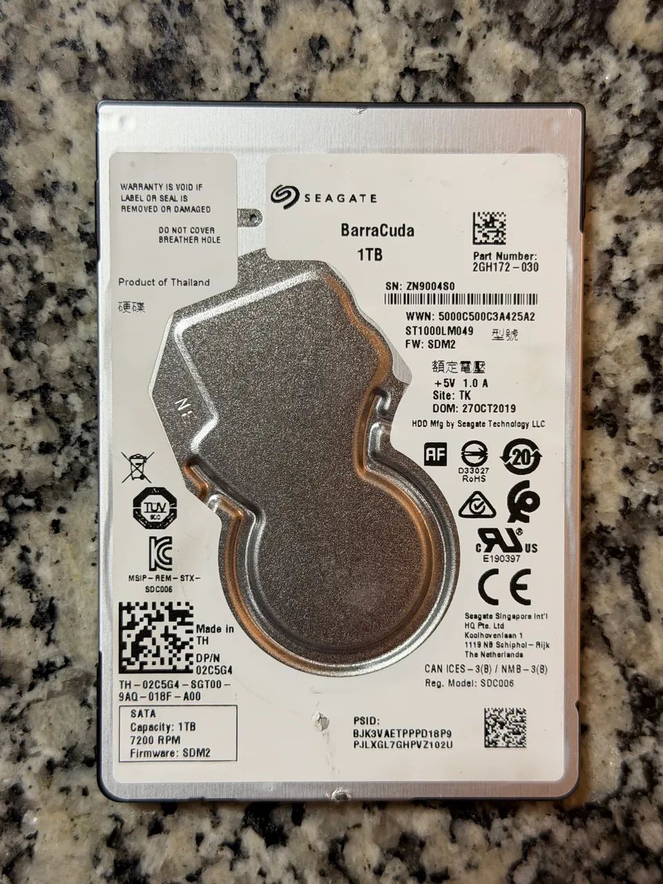 HD Seagate para notebook 1TB 
