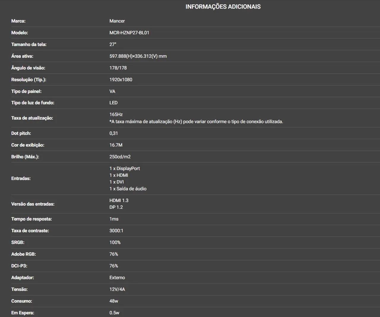Monitor gamer Mancer Horizon Z Pro - Foto 5