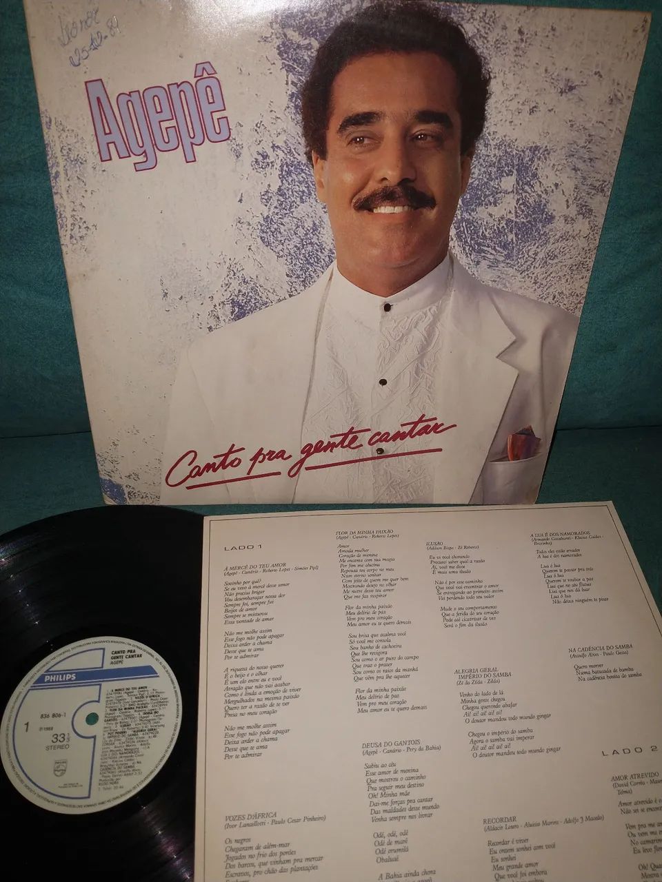 Agepê Canto pra Gente Cantar samba 1988 LP com encarte