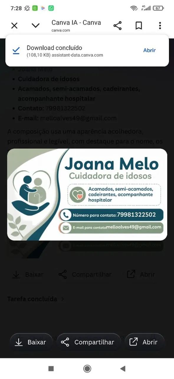 Cuidadora de idosos.