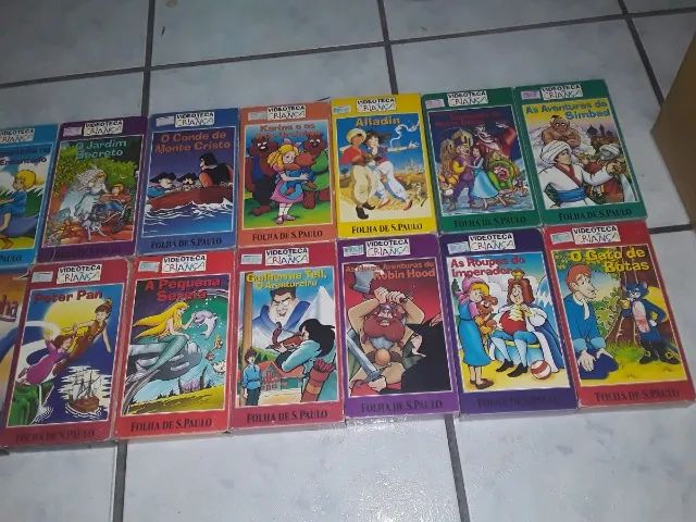 super lote 18 fitas vhs infantis videoteca da criança videolar polegarzinha monte cristo - Foto 3
