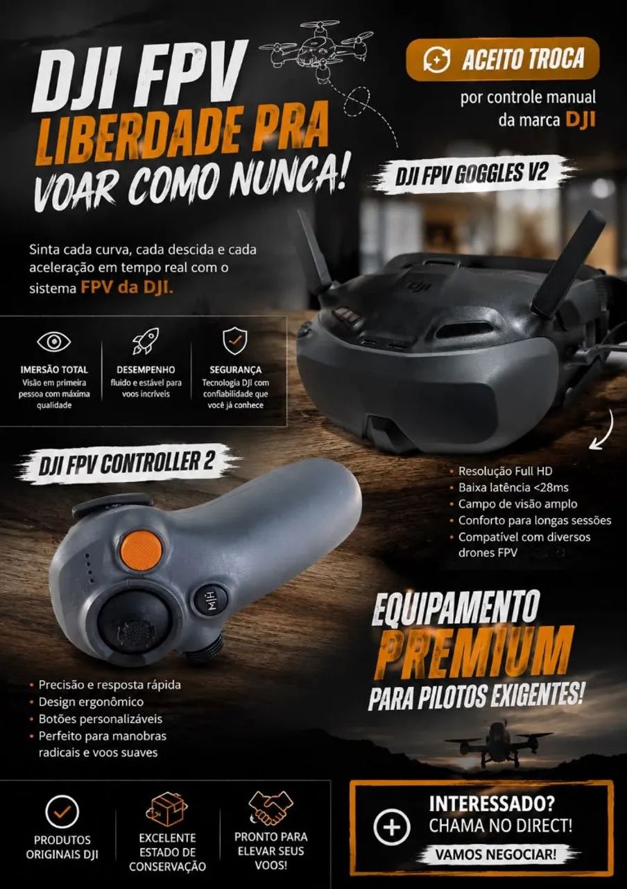 ÓCULOS DJI GOGGLES N3+ CONTROLE 
