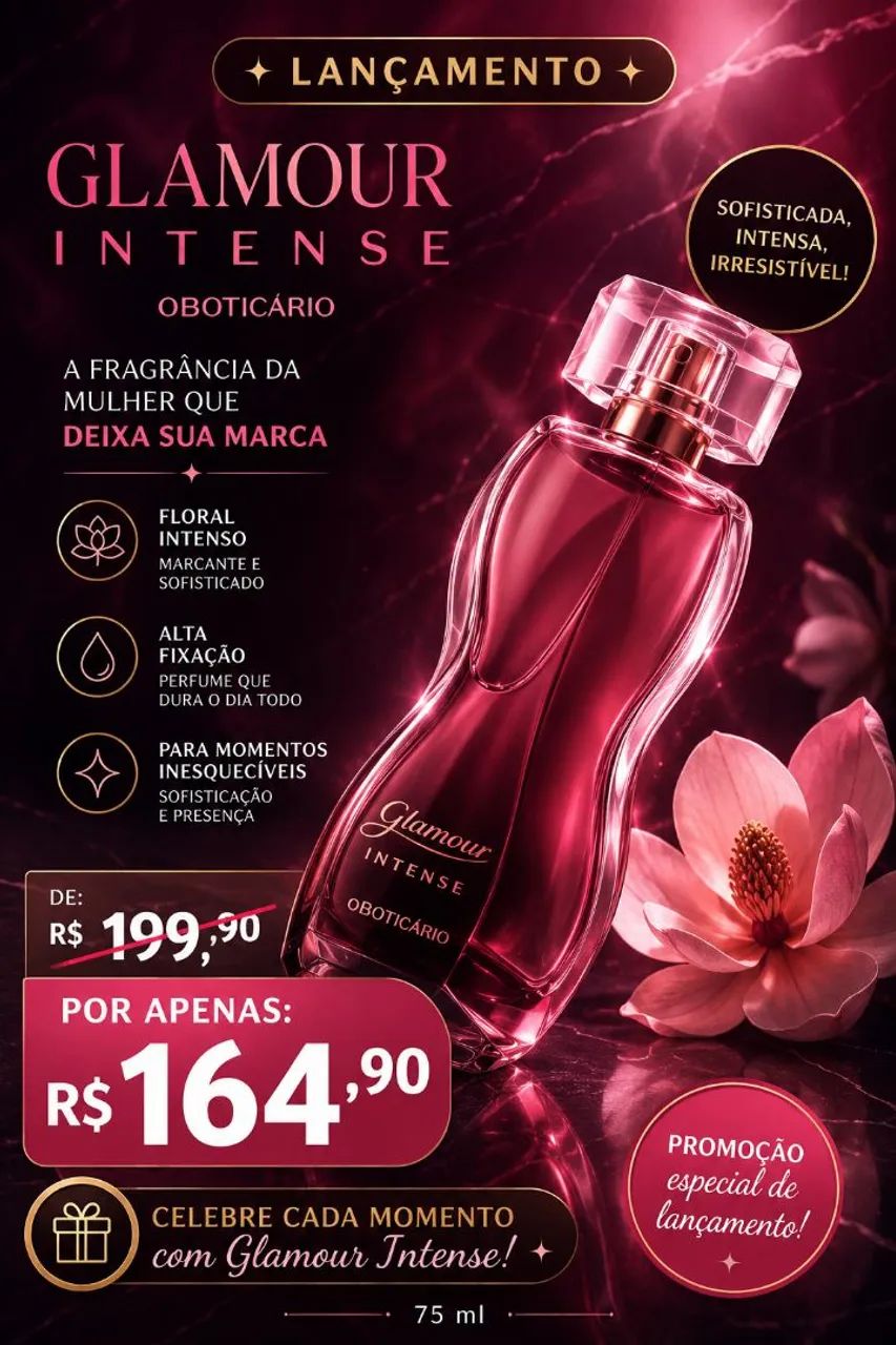 Promoção de lançamento glamour intense 