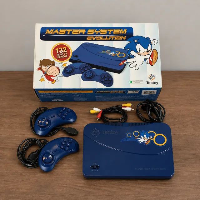 Master System Evolution Completo Na Caixa 2 Controles Originais Funcionando