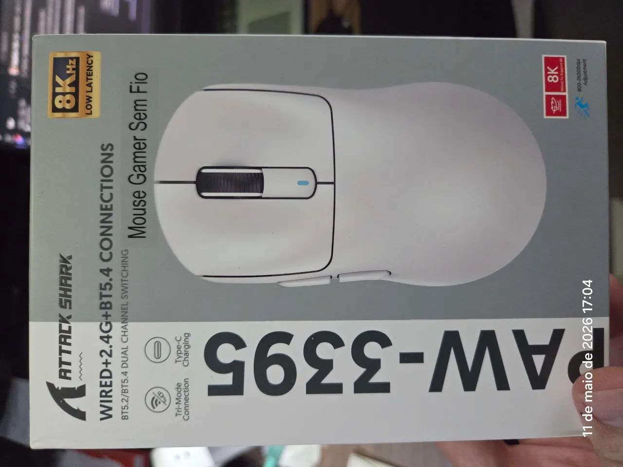 Mouse Gamer sem Fio Attack Shark X3Pro