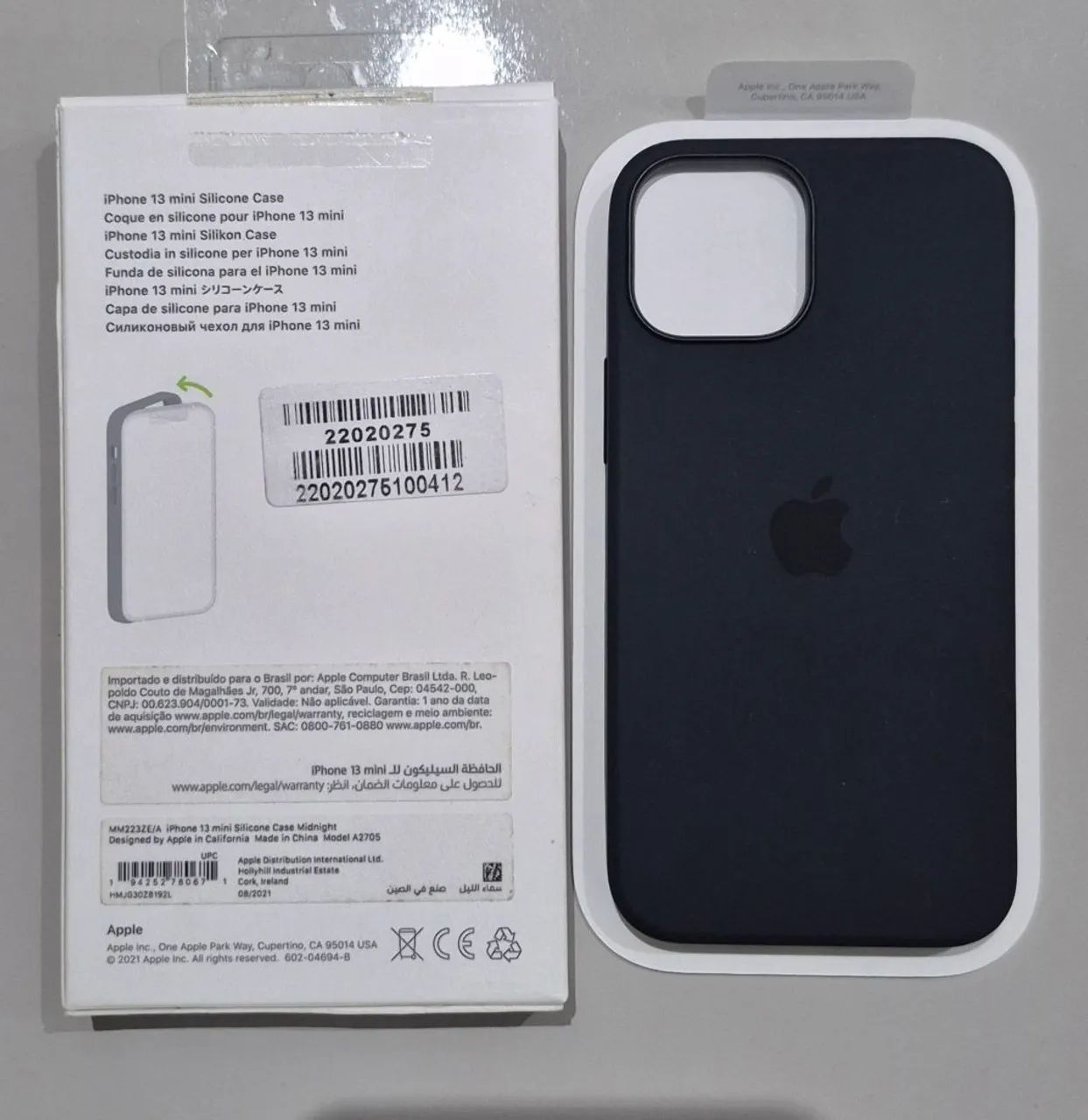 Capa Apple Silicone com Magsafe iPhone 13 Mini Preto<br><br><br>