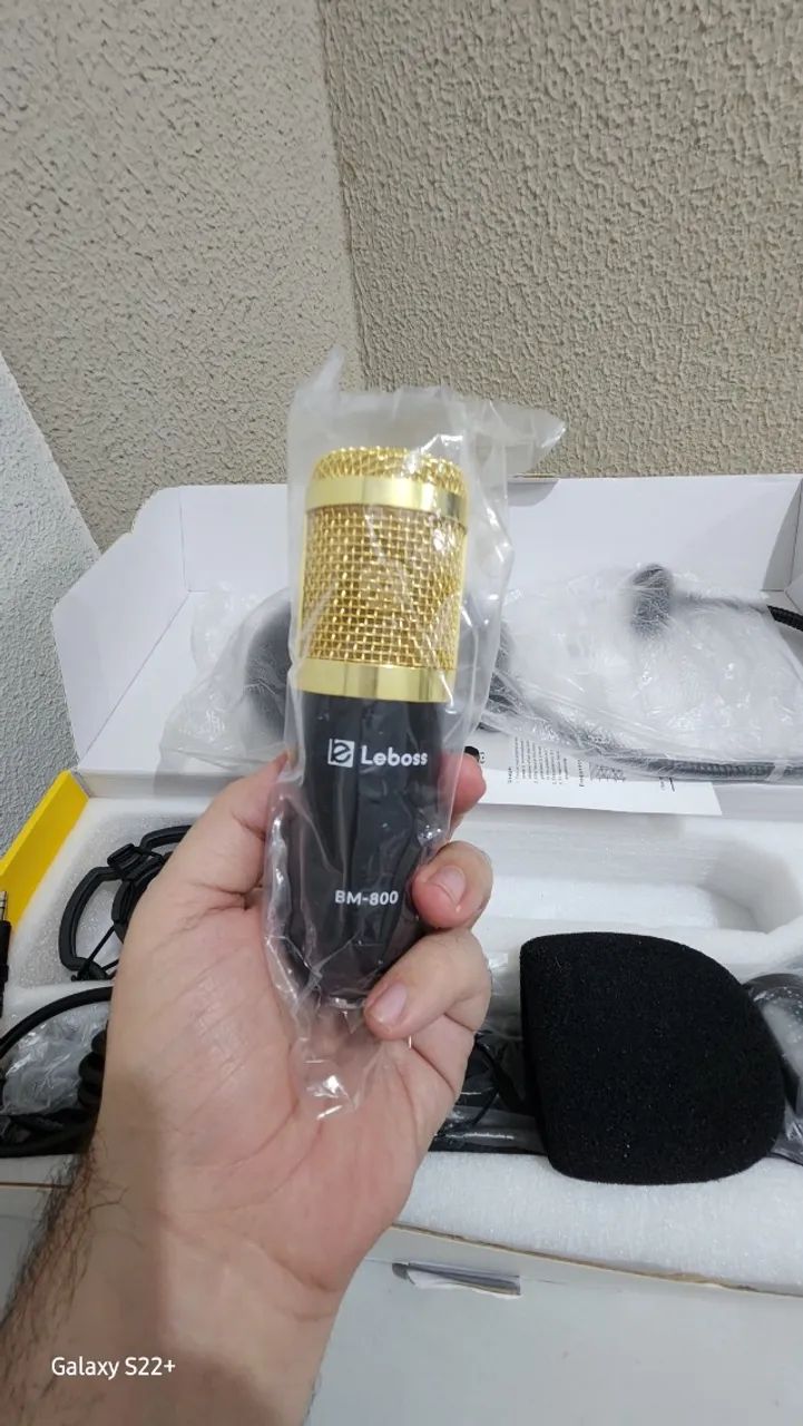 Kit Microfone Condensador BM800 Leboss com Braço Articulado e Pop Filter - Foto 2