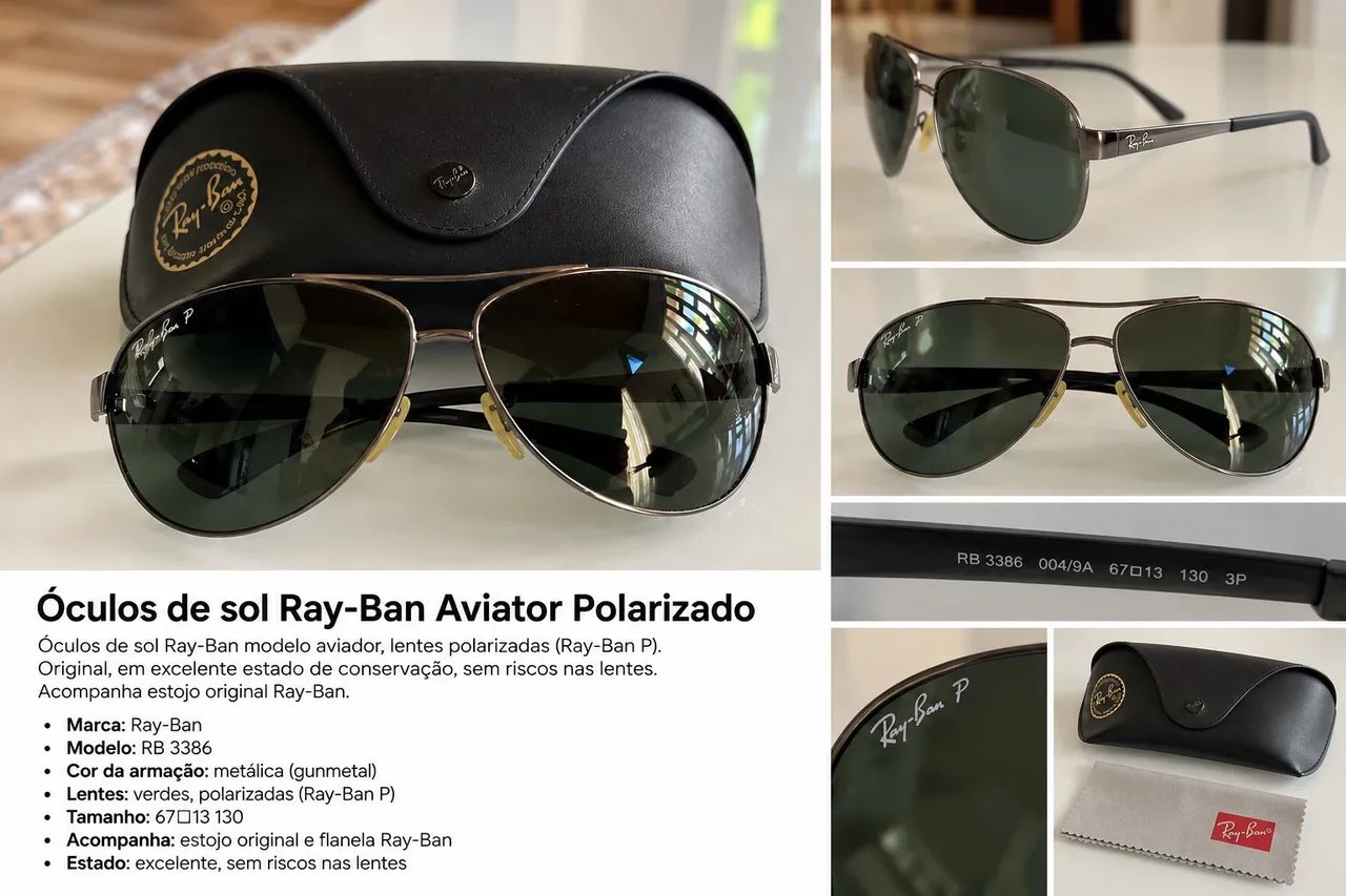 Óculos do sol ray ban 