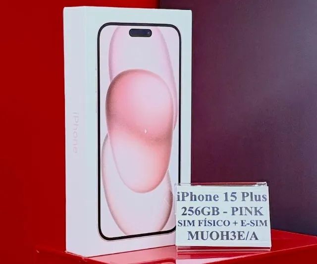 Apple iPhone 15 Plus 256GB - Rosa Chip Fisico+Chip Virtual - Produto Lacrado com Garantia