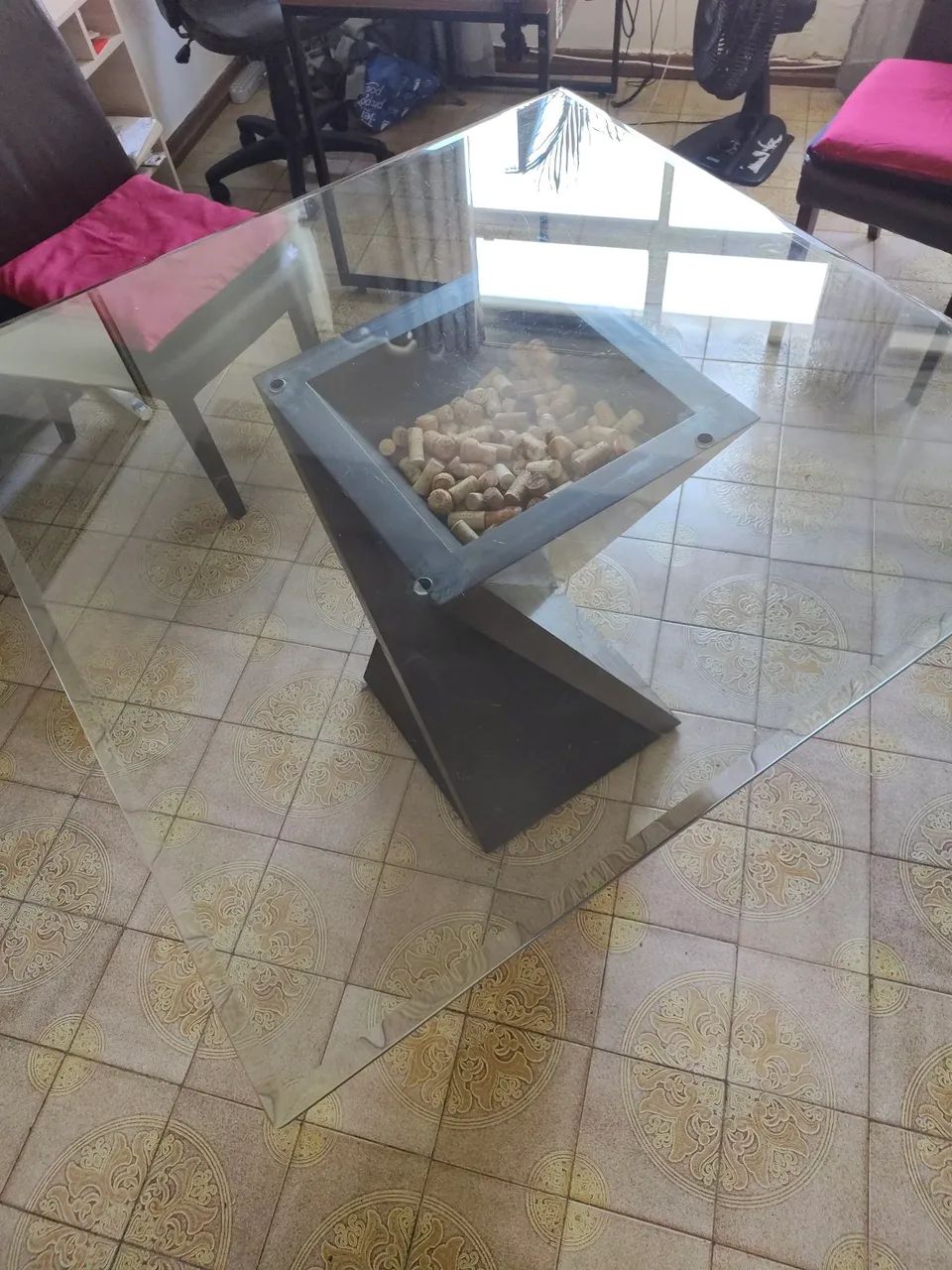 Mesa tampo de vidro