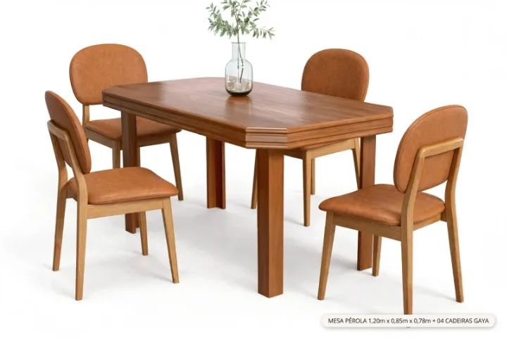 Mesa de jantar com 4 cadeiras madeira