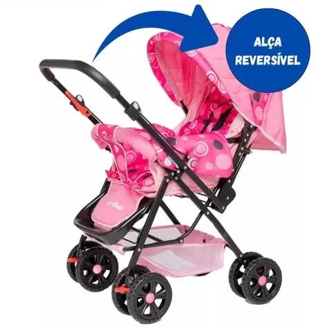 Carrinho bebê rosa 