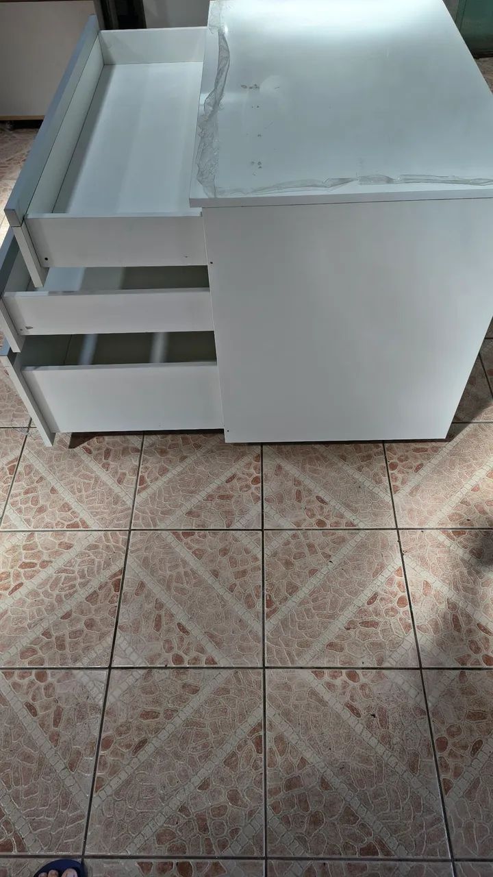 Gaveteiro branco 100x64 com rodízio  - Foto 5