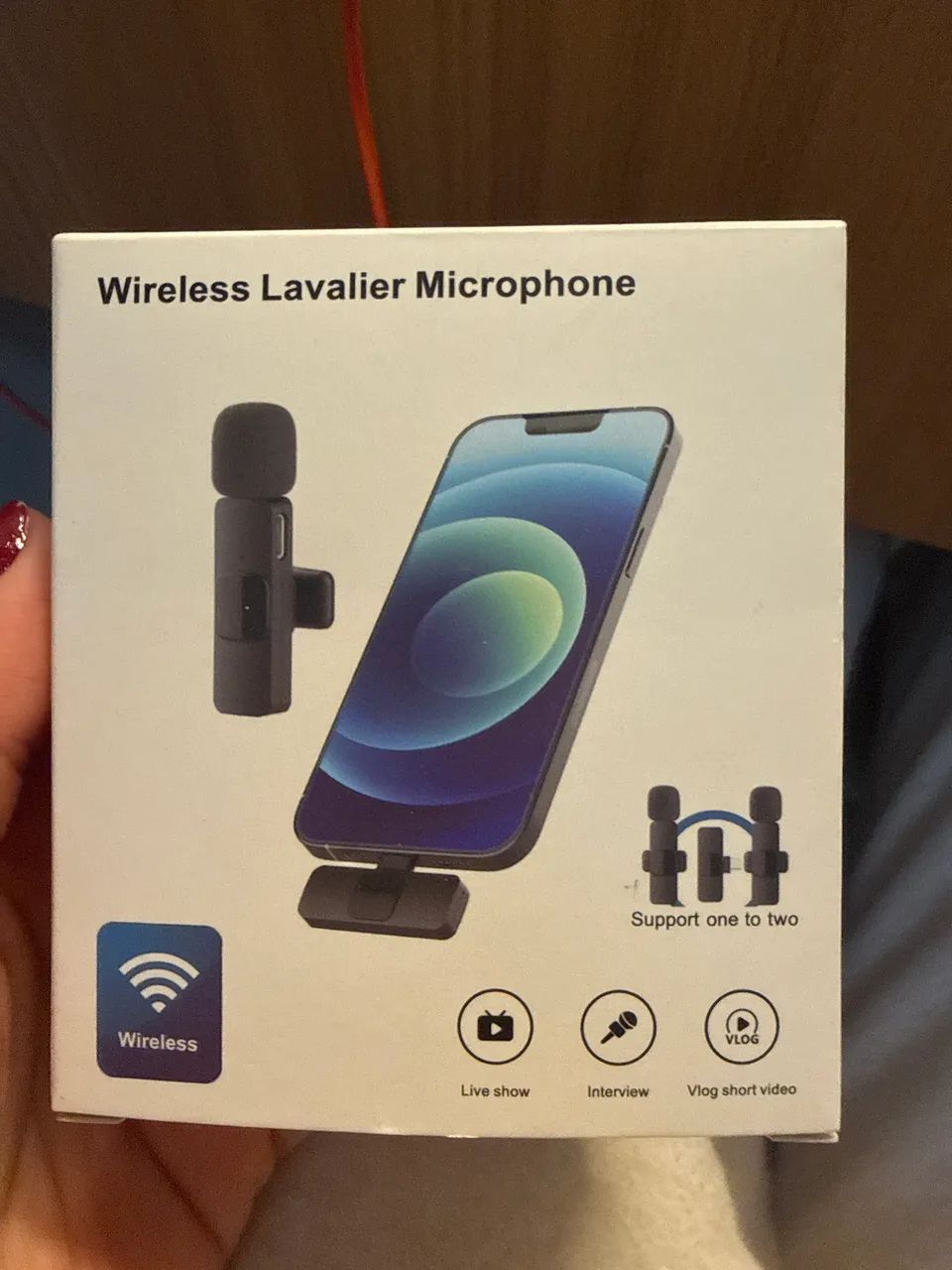 Microfone de lapela sem fio IPhone modelo antigo