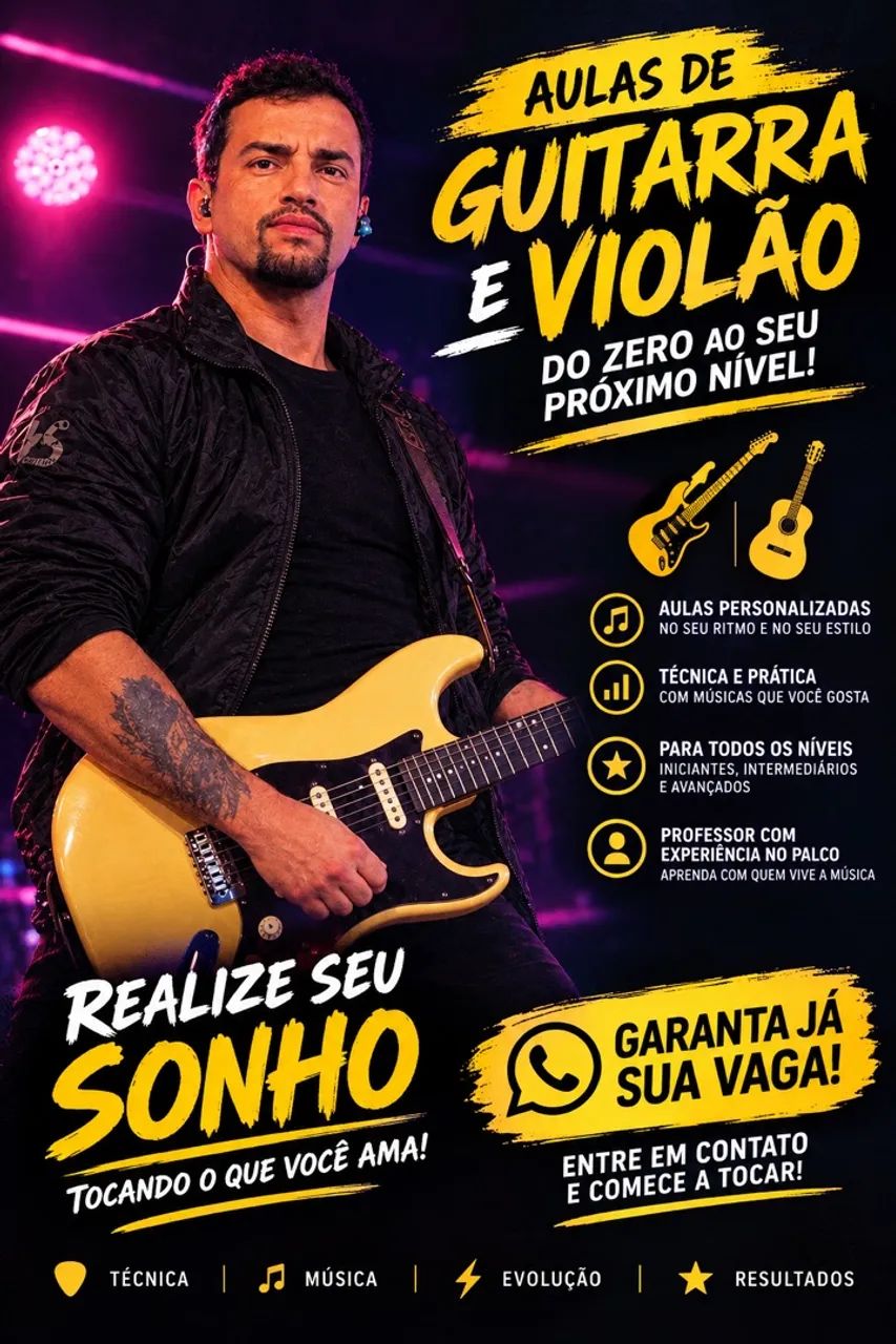 Aulas de guitarra e violão 