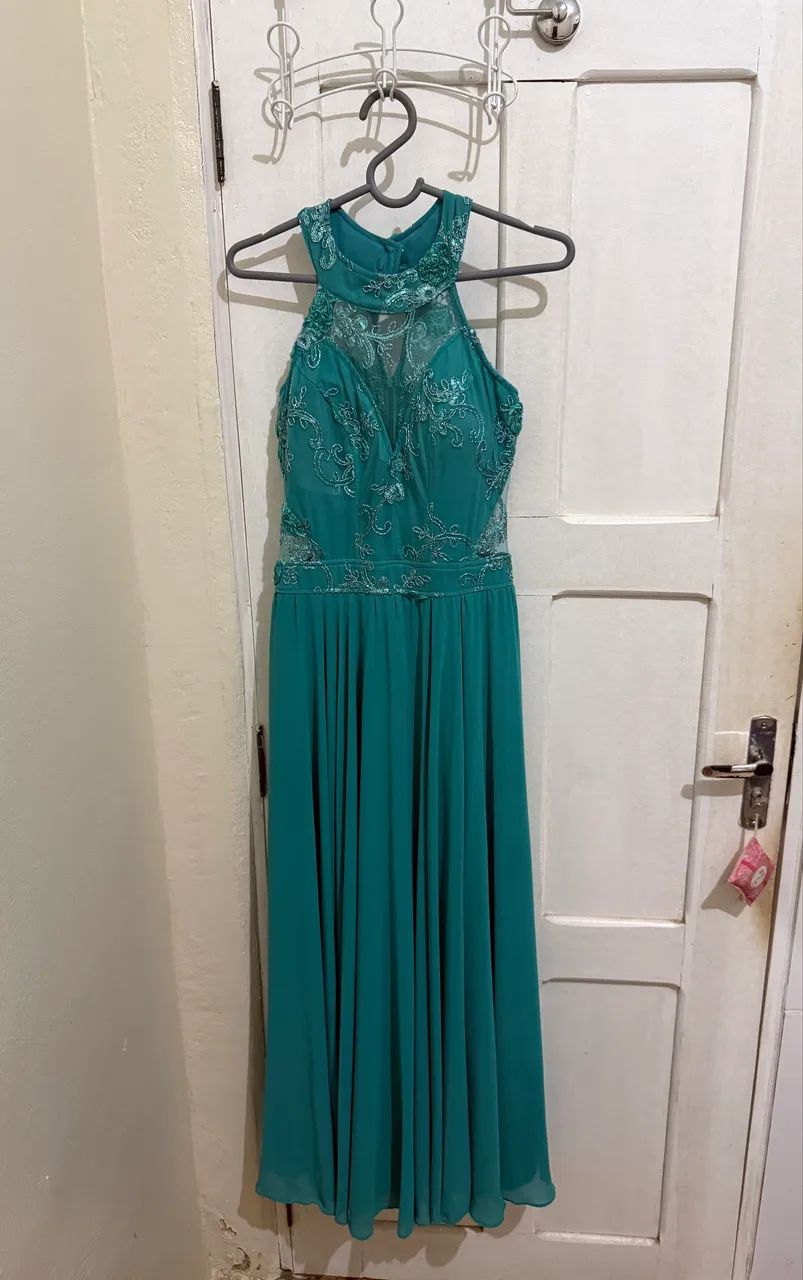 Vestido Festa Longo Verde Água  - Foto 3