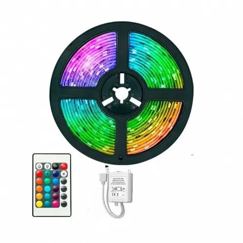 Fita Led RGB 5 Metros 12V Siliconada IP65 Da GALAXY - Iluminação
